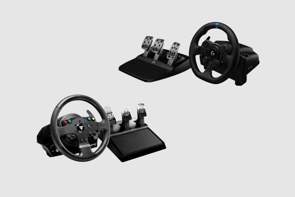 What are the differences between the Thrustmaster TMX pro and the Logitech G923_