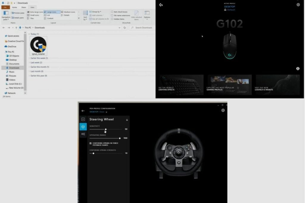 Installing Logitech G HUB on a Logitech G920